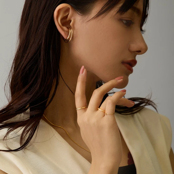 1-2 💍微光曲線|K18鍍金防過敏戒指