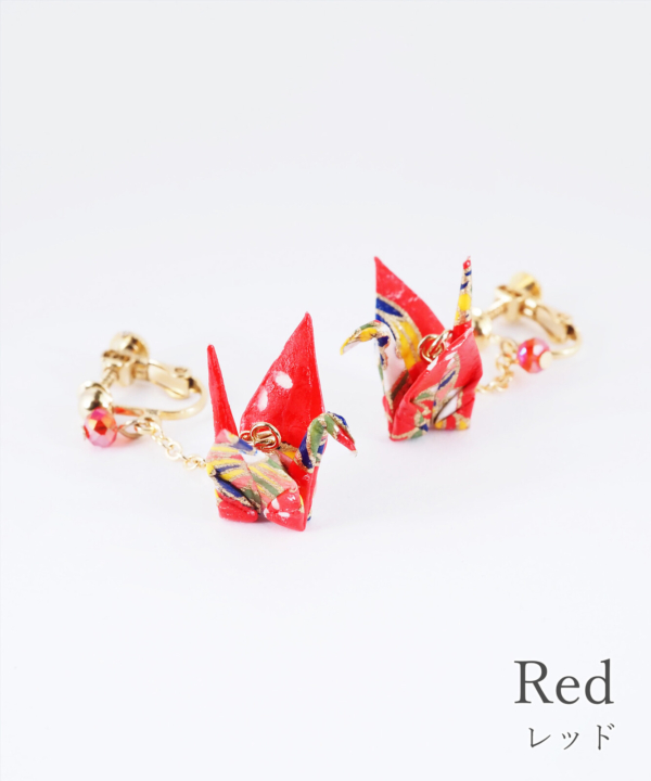 日本製-摺紙鶴夾式耳環｜立體垂墜設計，輕巧質感、免耳洞修飾臉型首選