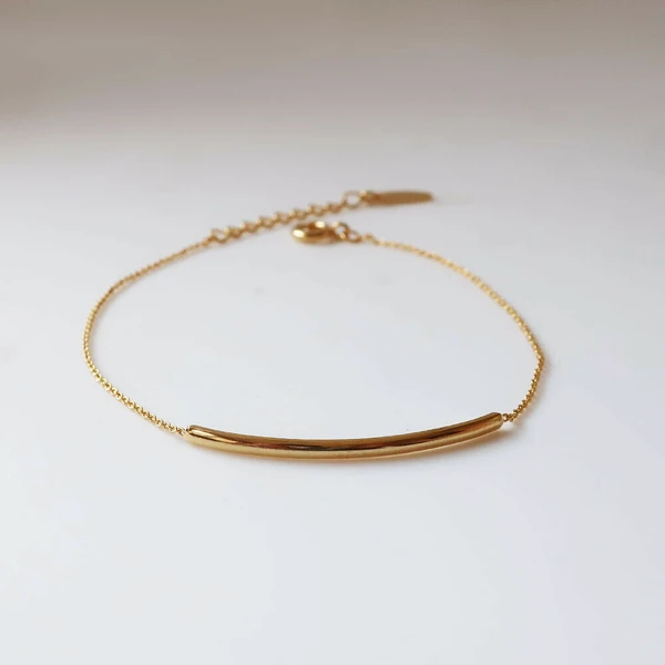 🌟月弧珍語｜K18鍍金圓弧手鍊