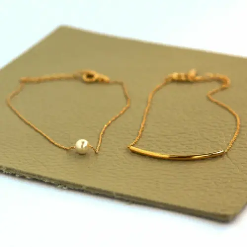 🌟月弧珍語｜K18鍍金圓弧手鍊