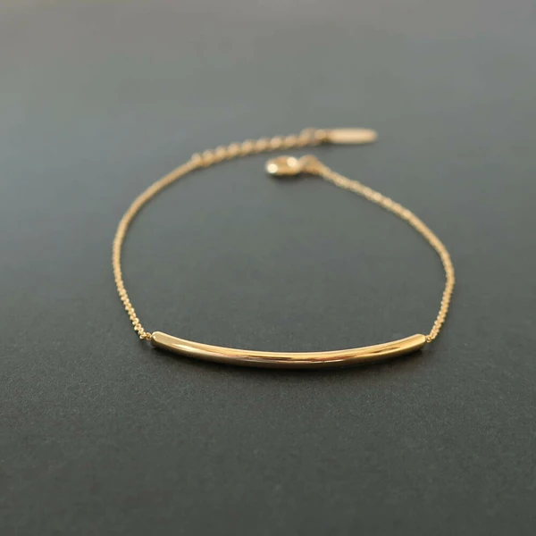 🌟月弧珍語｜K18鍍金圓弧手鍊
