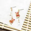 金魚之夢・日本製垂墜耳環｜療癒透明感金魚，親膚鈦針