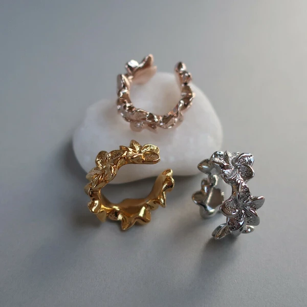 3 🌺花語耳舞|K18鍍金療癒耳骨環
