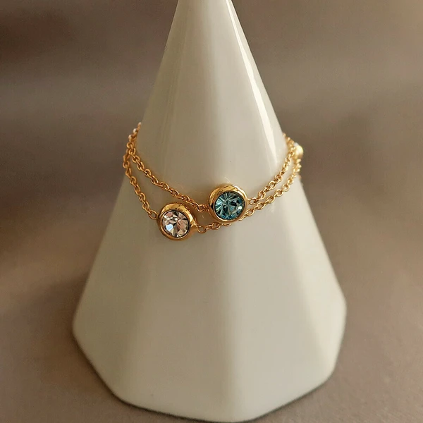 💎星點流光｜極簡療癒寶石戒鍊