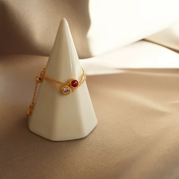 💎星點流光｜極簡療癒寶石戒鍊