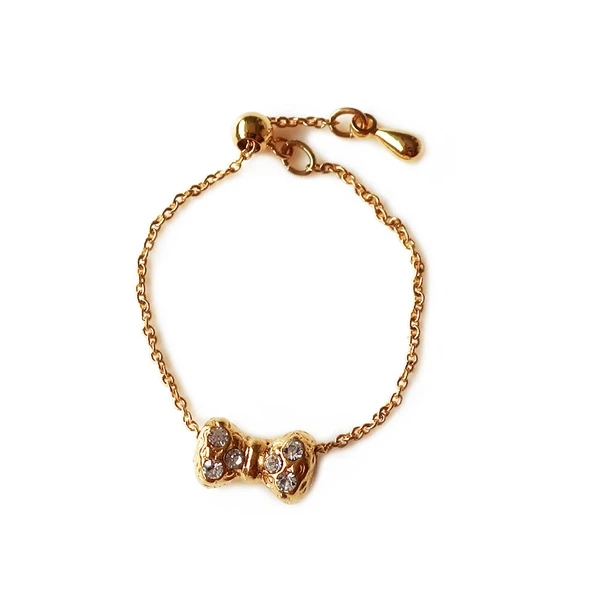 💖 柔光之飾｜K18GP心形／蝴蝶結戒指