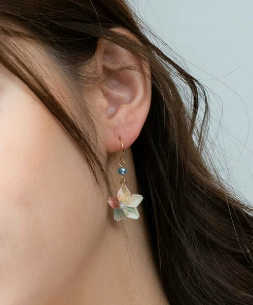 🌸和光綻影・摺紙花耳環