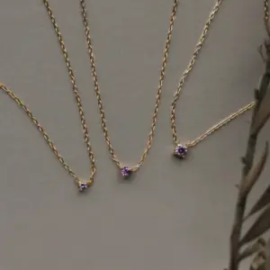 日本製-極簡單鑽項鍊 | K18鍍金 39cm鎖骨鍊 | 迷你鋯石-隱形項鍊