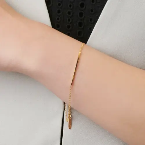 🌙月弧之環｜K18鍍金療癒系手鍊