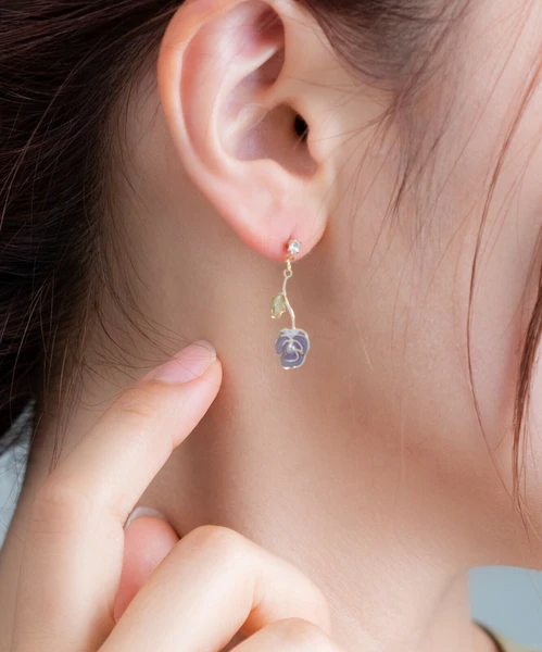 🌹花語微光・玫瑰垂墜耳環