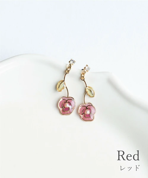 🌹花語微光・玫瑰垂墜耳環