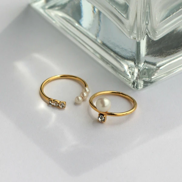 🫧三珠微光｜K18鍍金珍珠戒指