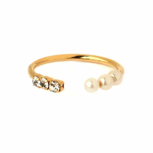 🫧三珠微光｜K18鍍金珍珠戒指