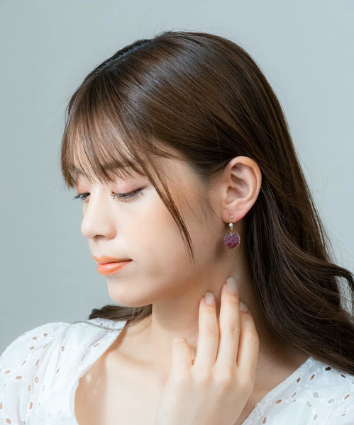 7 🌿青紋葉語・日系幾何耳環