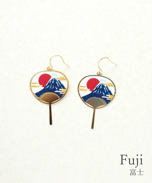 🎐風雅扇影・和紙耳環