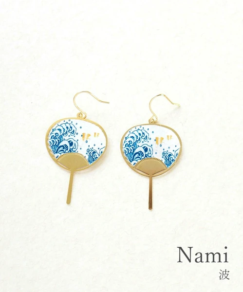 🎐風雅扇影・和紙耳環