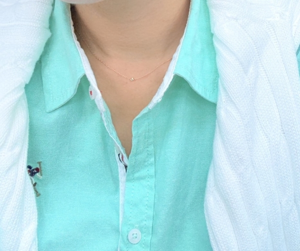 IMG_2270 日本製-極簡單鑽項鍊 | K18鍍金 39cm鎖骨鍊 | 迷你鋯石-隱形項鍊