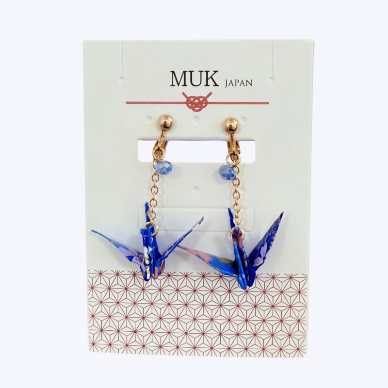 🕊️翔影和語・摺紙鶴夾式耳環