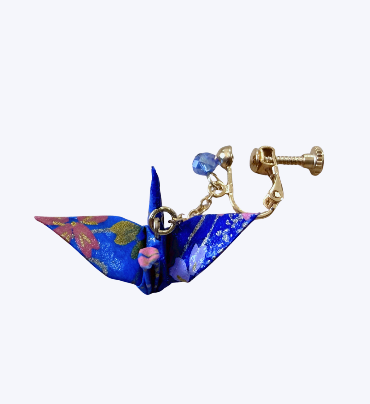 🕊️翔影和語・摺紙鶴夾式耳環