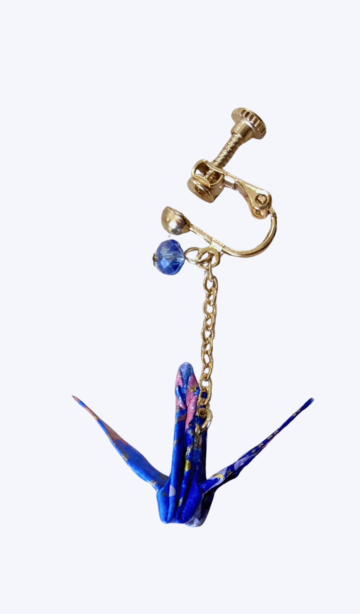 🕊️翔影和語・摺紙鶴夾式耳環