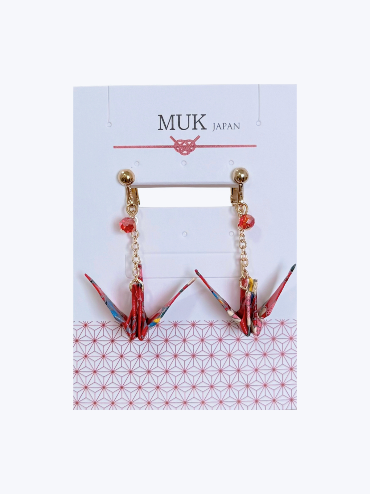 🕊️翔影和語・摺紙鶴夾式耳環