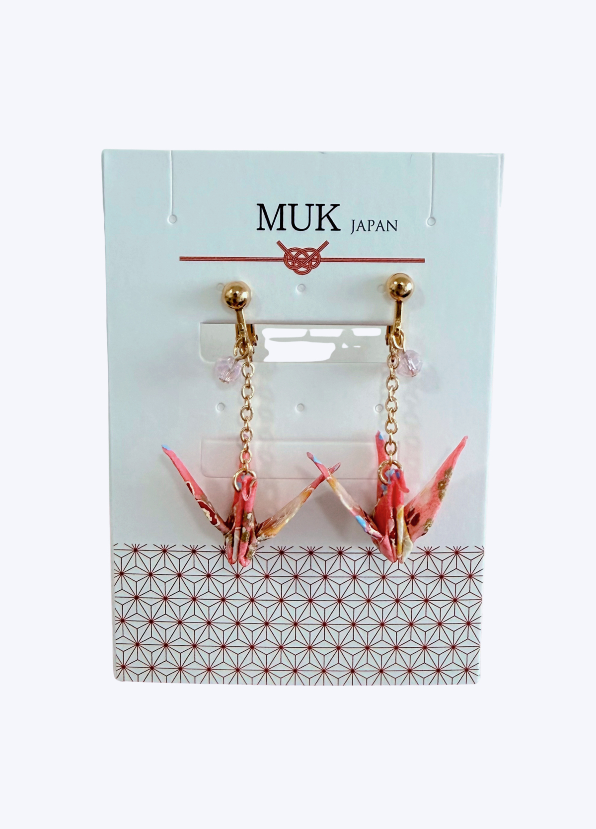 🕊️翔影和語・摺紙鶴夾式耳環