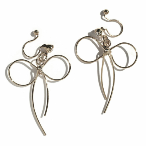 極簡線構蝴蝶結夾式耳環｜免耳洞-日本製造