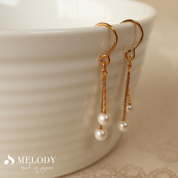 綻光・日本製珍珠耳環