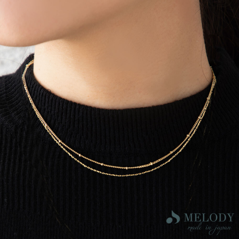 2 日本製 K18鍍金 雙層細緻鎖骨鍊 | 極簡氣質 短項鍊 頸鍊 | 日本飾品 35cm 禮物推薦