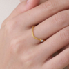 32 日本製-極簡V型單鑽線戒 | K18鍍金-顯瘦戒指 (日圍13號)