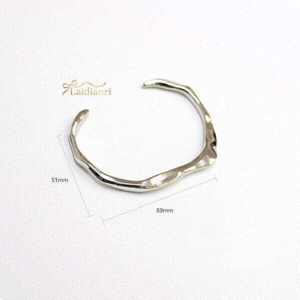 【韓國製】簡約不規則波浪金屬手環｜正韓銀色開口造型手鐲