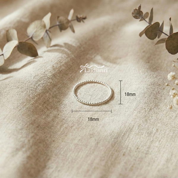 13 【韓國製】925純銀極細圓珠戒指|正韓1mm百搭抗敏銀戒