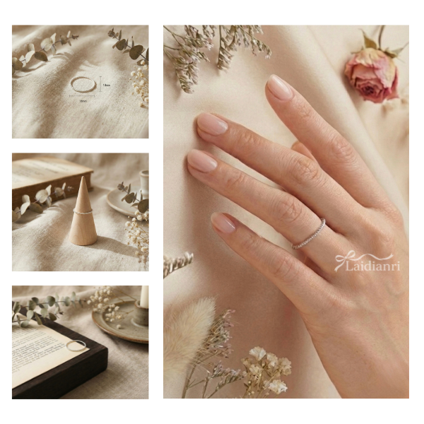 14 【韓國製】925純銀極細圓珠戒指|正韓1mm百搭抗敏銀戒