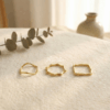 6 【韓國製】不規則幾何黃銅戒指3件組|正韓金色造型戒指