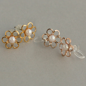 11433439_5 日本製-日系溫柔珍珠花朵耳環
