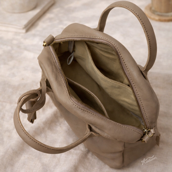 日本品牌toleur牛皮手提斜背兩用包 真皮波士頓包