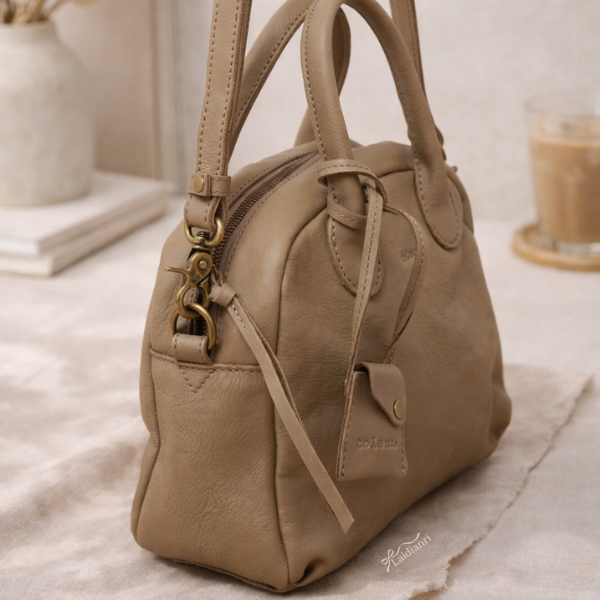 日本品牌toleur牛皮手提斜背兩用包 真皮波士頓包