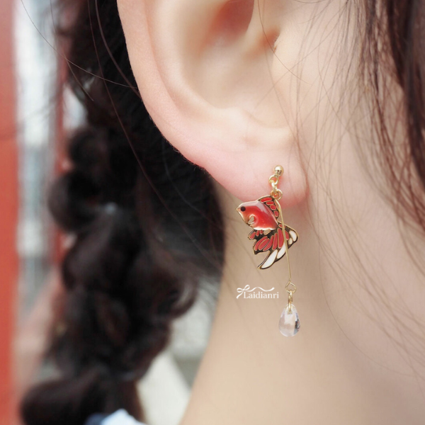 【日本製】日系夏日祭典金魚耳環