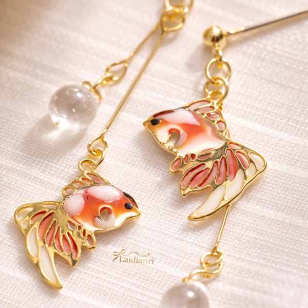 【日本製】日系夏日祭典金魚耳環