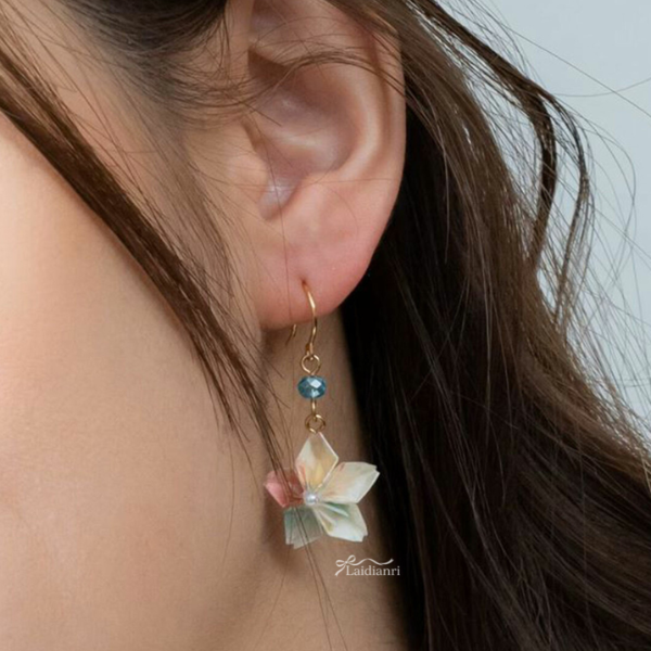 183 日本製-日系和風摺紙花朵耳環