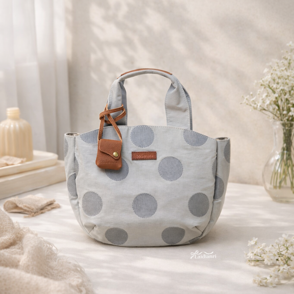 185 日牌toleur大圓點尼龍手提包