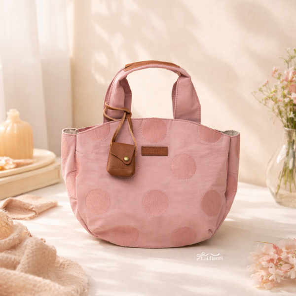 190 日牌toleur大圓點尼龍手提包