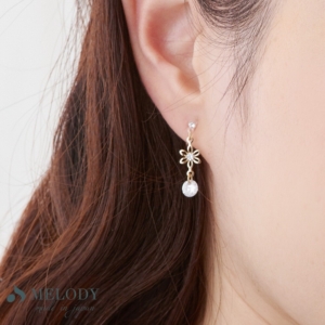 日本製-日系鏤空小花耳環 樹脂耳鉤